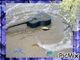 Une Guitare A la Mer - GIF animado gratis