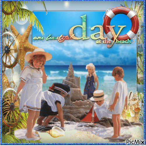a day at the beach - Gratis animeret GIF