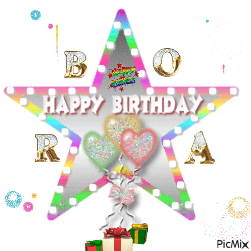 Happy birthday  Bora - Gratis animerad GIF