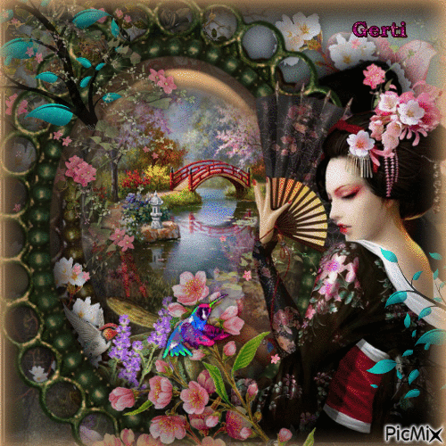 I n the Japanese garden - Gratis geanimeerde GIF