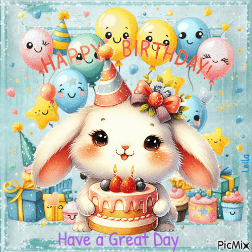 Happy Birthday. Have a Great Day - Gratis animerad GIF