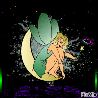 fairy moon - Бесплатни анимирани ГИФ