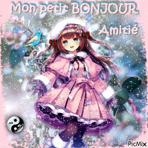 Bonjour amitié - Безплатен анимиран GIF