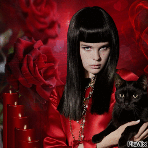 woman in red - GIF animado grátis