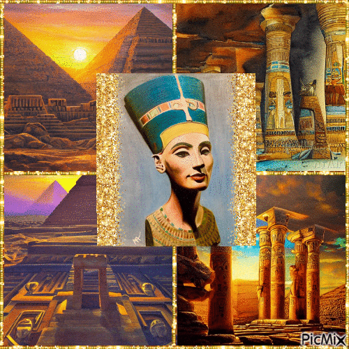 Nefertiti - my own drawing - GIF animé gratuit