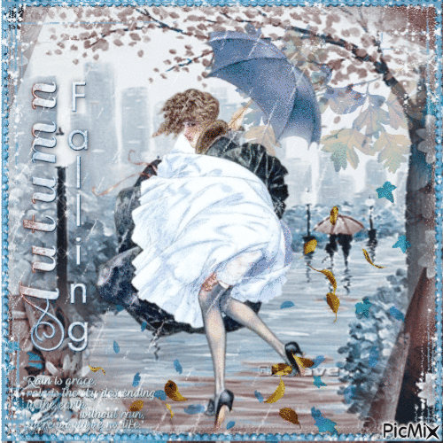 Autumn Rains - Bourrasque - Free animated GIF