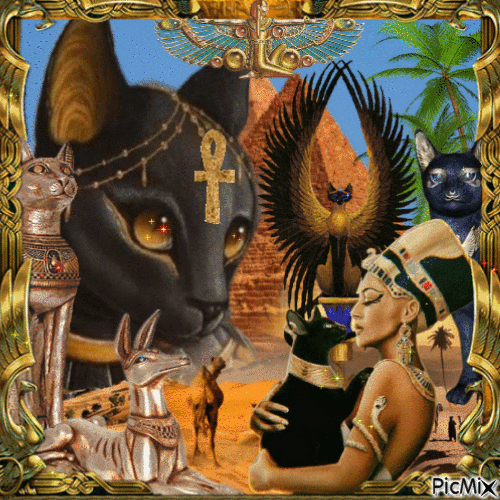 Goddess Bastet and friends - Besplatni animirani GIF