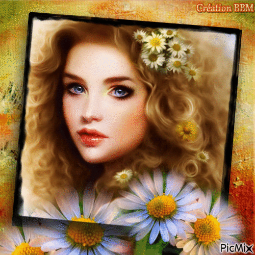 Portrait femme par BBM - Gratis animerad GIF