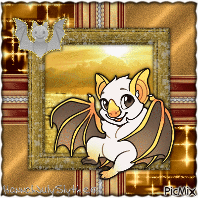 ♪White and Gold Bat♪ - GIF animasi gratis