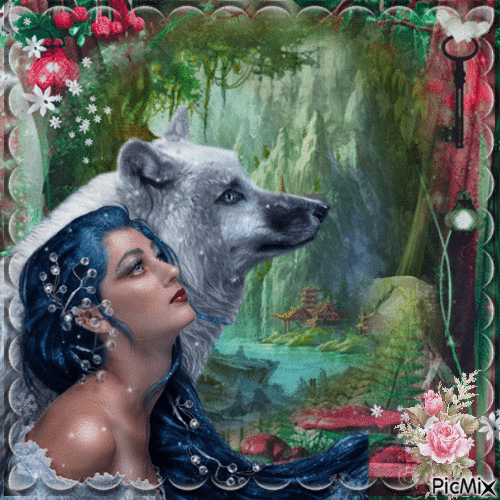 Loup et une Femme - Besplatni animirani GIF