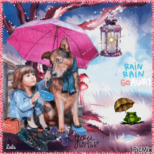 Rain, rain go away. My friend you light up my day - GIF animé gratuit
