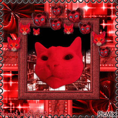 {[Red Giant Cat Head]} - Free animated GIF