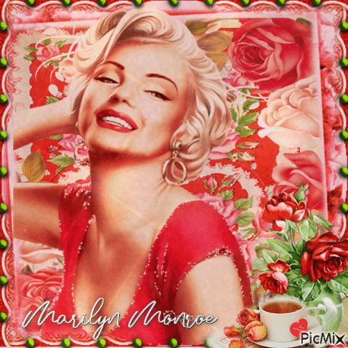 Marilyn Monroe in Red - GIF animé gratuit
