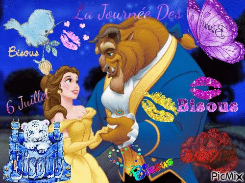 La journée des bisous 2022 "La belle & la bête" - Free animated GIF