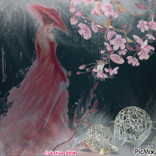 La belle en rose par BBM - Ücretsiz animasyonlu GIF