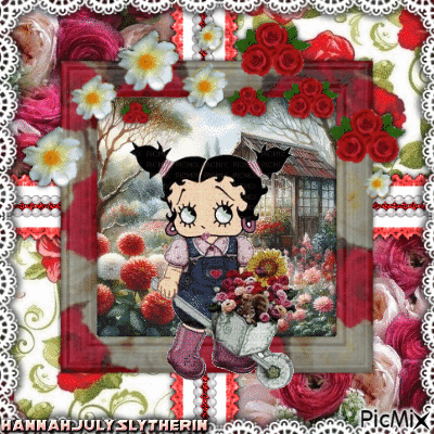 {♣}Baby Betty Boop in the Garden{♣} - Free animated GIF