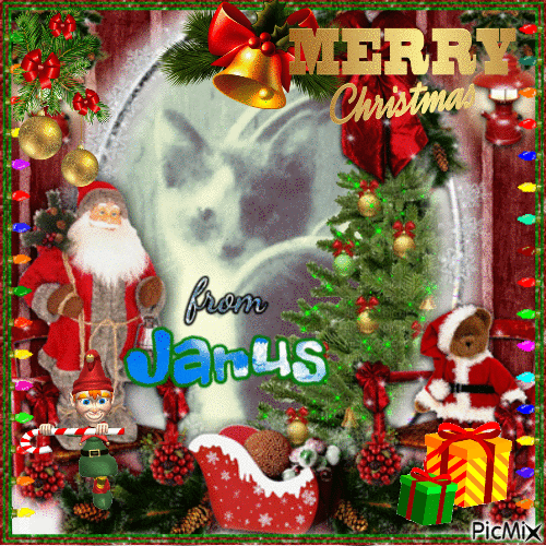 Merry Christmas from Janus - GIF animate gratis