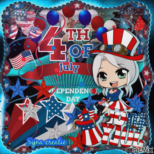 Happy 4th July - Animovaný GIF zadarmo