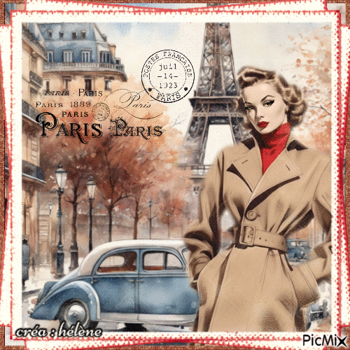 concours : Femme vintage à Paris - 無料のアニメーション GIF