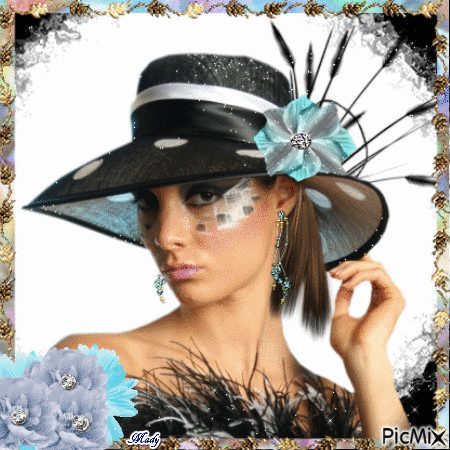 la dame au chapeau - GIF animado grátis