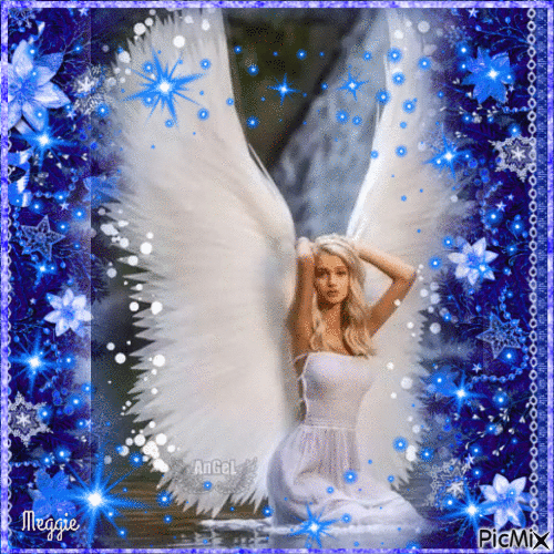 angel in blue - Ingyenes animált GIF
