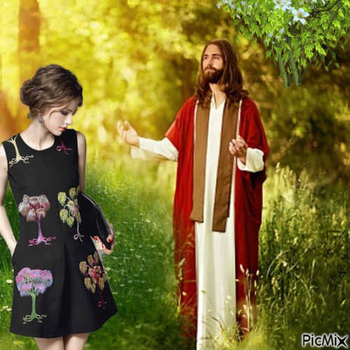 jesus  and girl - 免费PNG