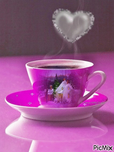 Чаша кафе с любов - Бесплатный анимированный гифка