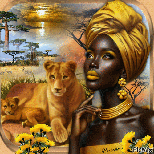 Beauté africaine - GIF animado grátis