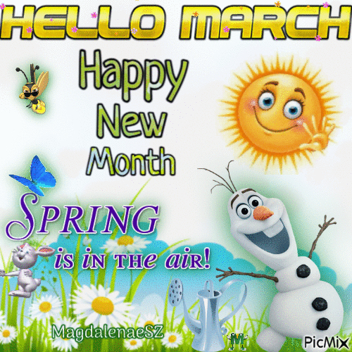 hello march - Free animated GIF
