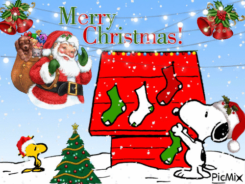 Snoopy Christmas - Бесплатный анимированный гифка
