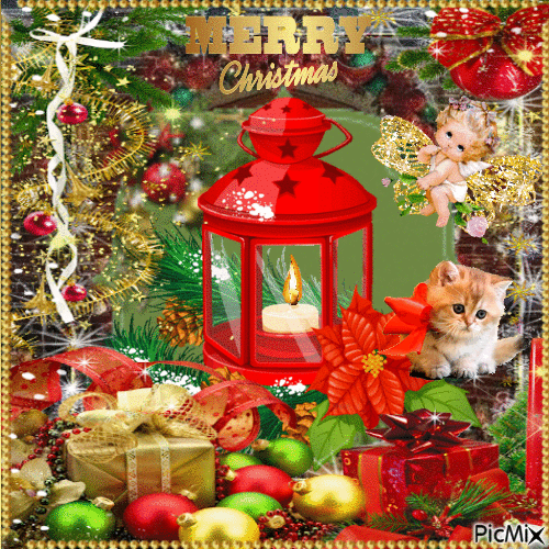 Merry Christmas, Joyeux Noel - Бесплатный анимированный гифка