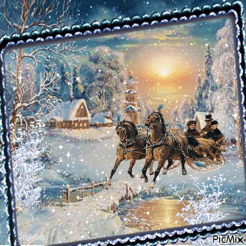 Paysage d'hiver - Ingyenes animált GIF