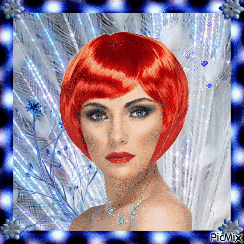 Femme aux cheveux rouges - Δωρεάν κινούμενο GIF