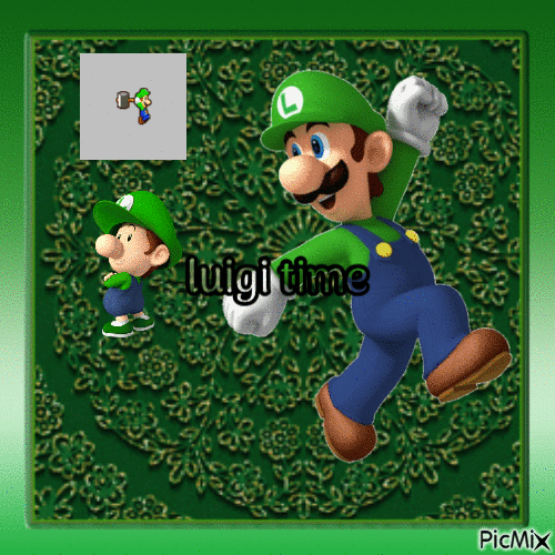 Luigi time - GIF เคลื่อนไหวฟรี
