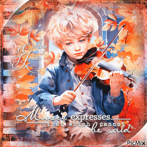 Autumn music leaves - Δωρεάν κινούμενο GIF