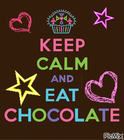 keep calm and eat chocolate - GIF animado gratis