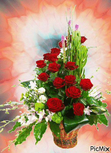 virág vázában - GIF animado gratis