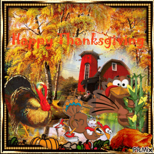 Funny Thanksgiving Turkeys - Bezmaksas animēts GIF