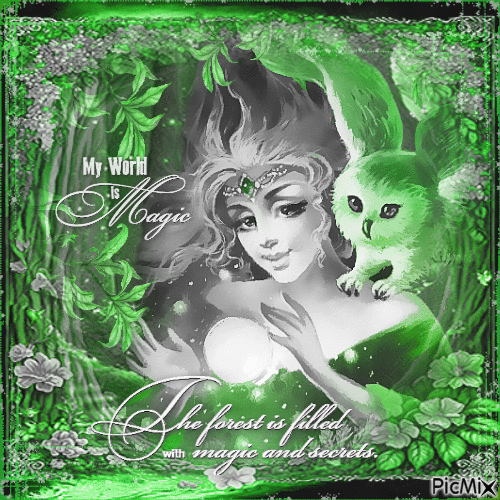 Green fantasy woman - 免费动画 GIF