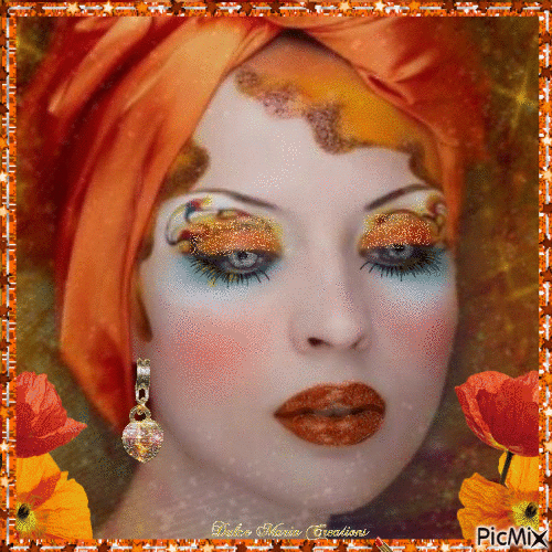 Artistic makeup in orange...June 2018 - GIF animado gratis