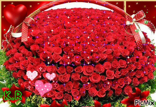 червени рози - Nemokamas animacinis gif