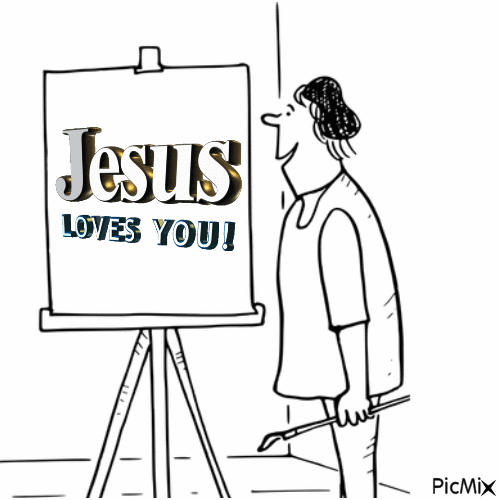 Jesus Loves You - Nemokamas animacinis gif