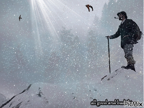hills men mountain snow - Бесплатный анимированный гифка