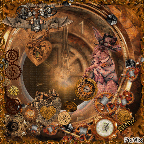 Steampunk clock - Gratis geanimeerde GIF