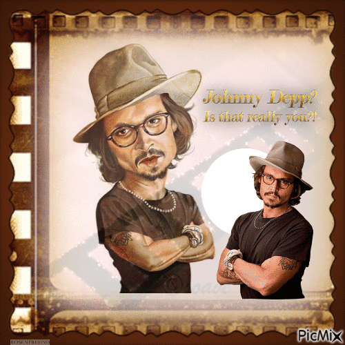 Karikatur  Johnny Depp - Ingyenes animált GIF
