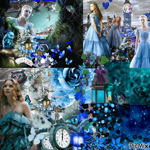 Alice In Wonderland. (Blue) - GIF animasi gratis
