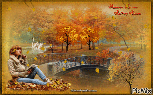 Autumn Leaves Falling Down - Безплатен анимиран GIF