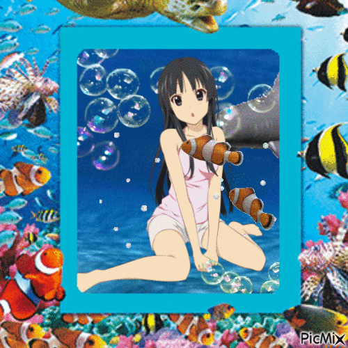 mio and the fishies - Gratis animeret GIF