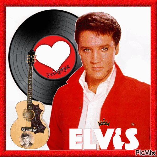 Elvis Presley portrait - Бесплатный анимированный гифка