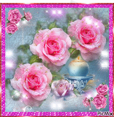 Some pink roses - Nemokamas animacinis gif